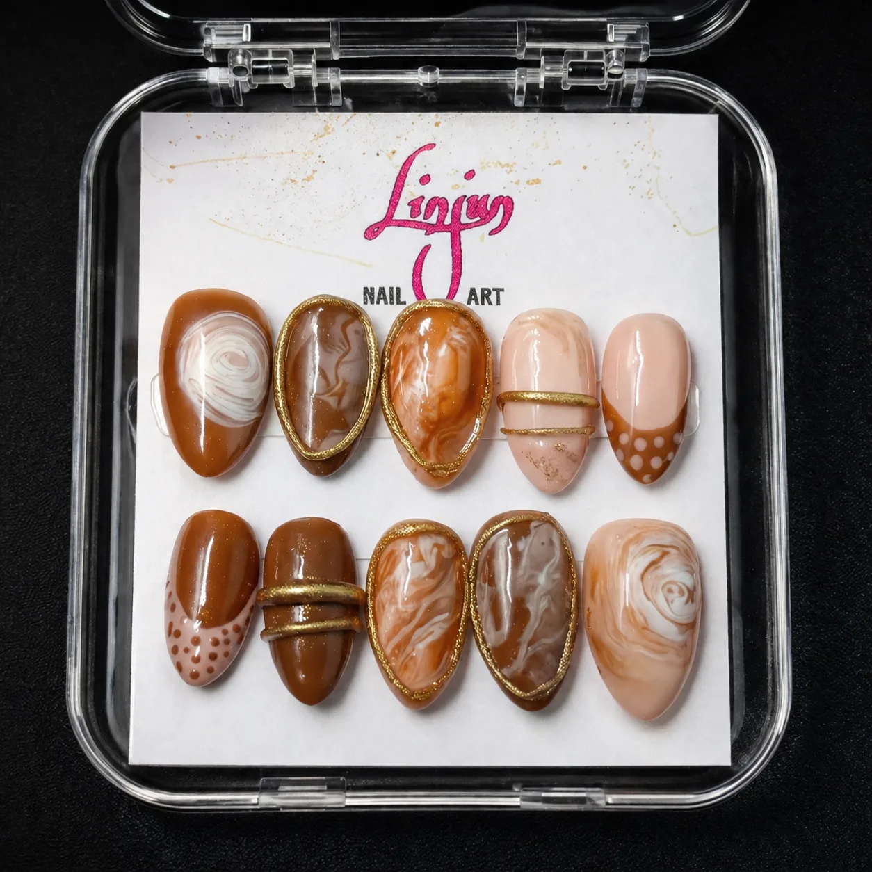 LJ 0002 - ( Caramel Marble Gold Series )  =  Rp 30.000