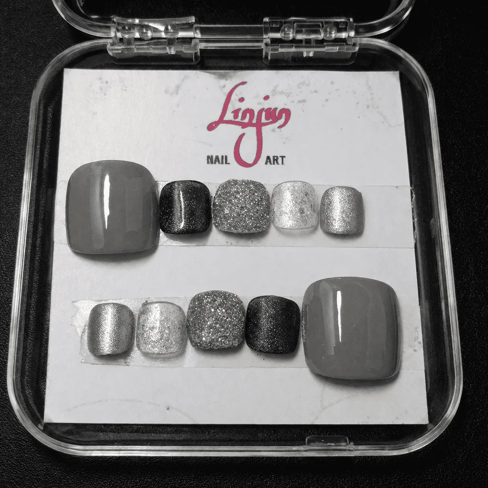 LJ 0008 - ( Elegant Grey Glitter Series )