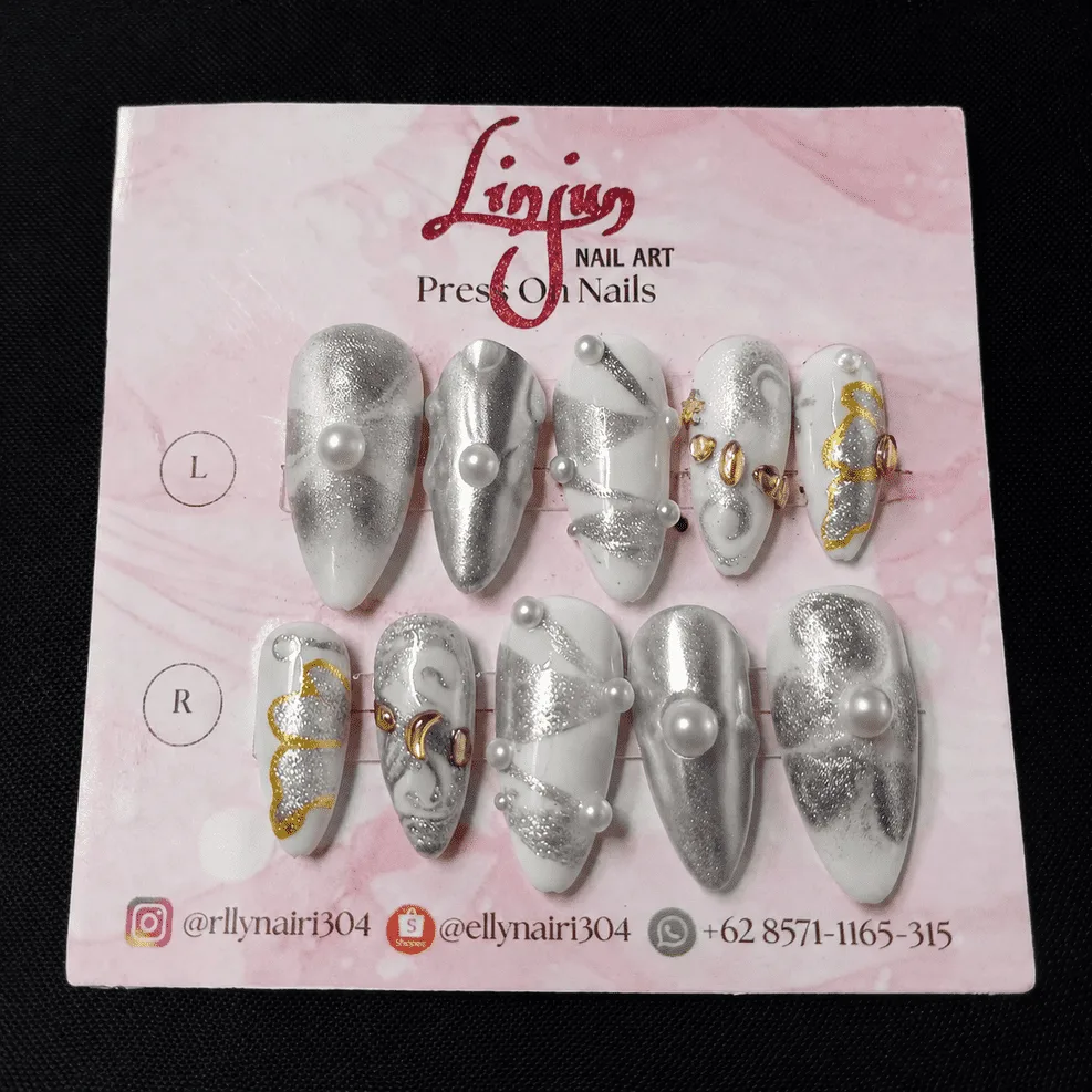 LJ 0012 - ( Luxury Silver Gold Pearl )