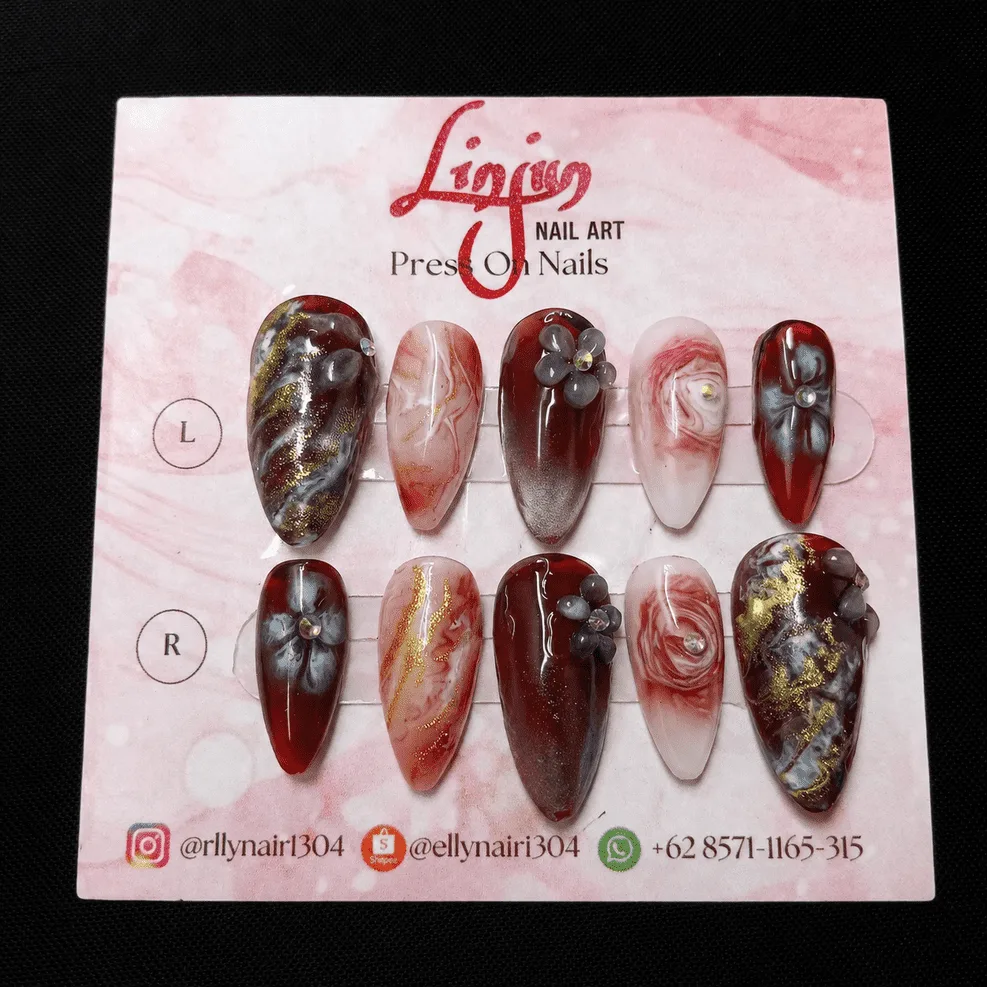 LJ 0017 - ( Red Marble Luxury )  =  Rp 30.000