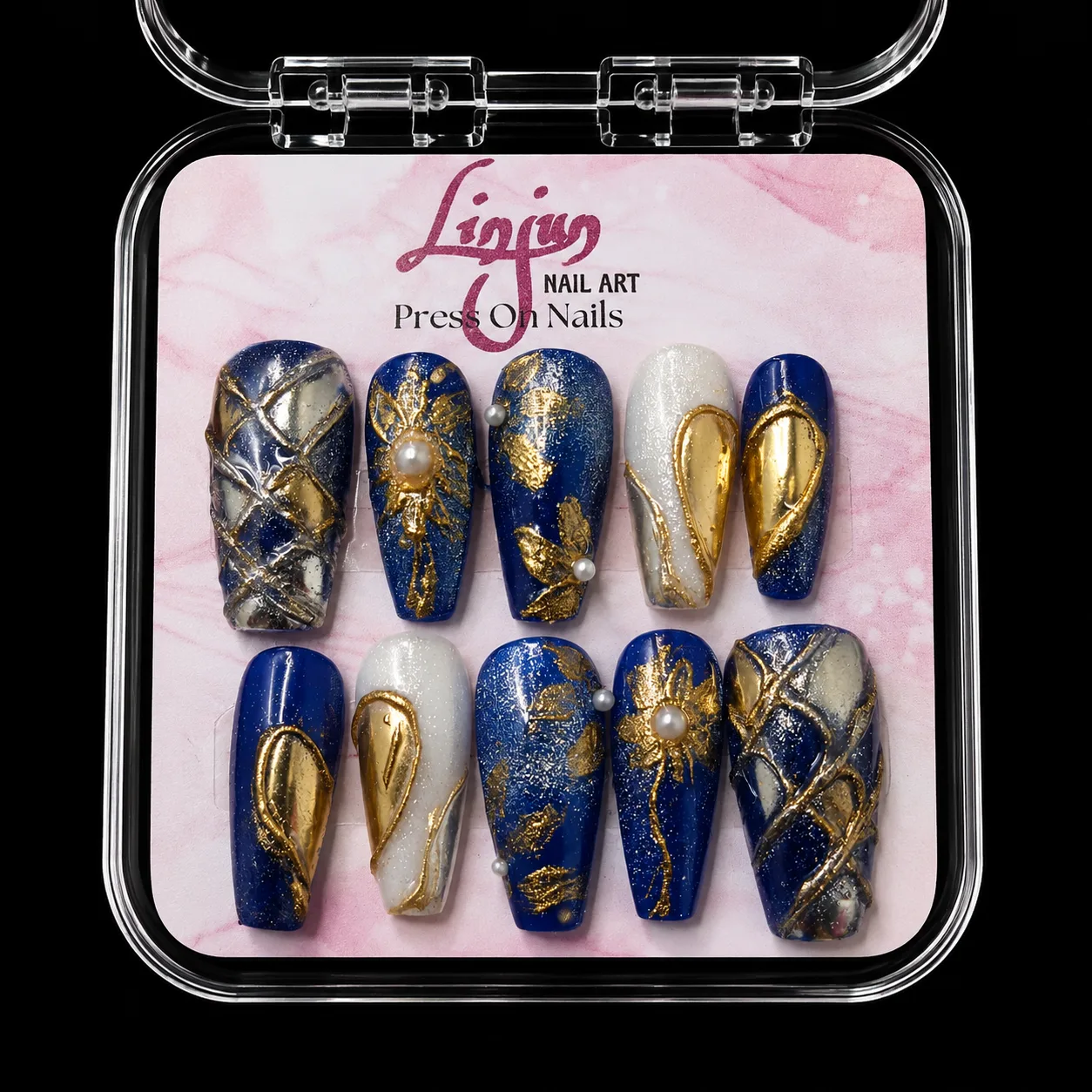 LJ 0024 - ( Royal Blue Gold Elegance )  =  Rp 30.000