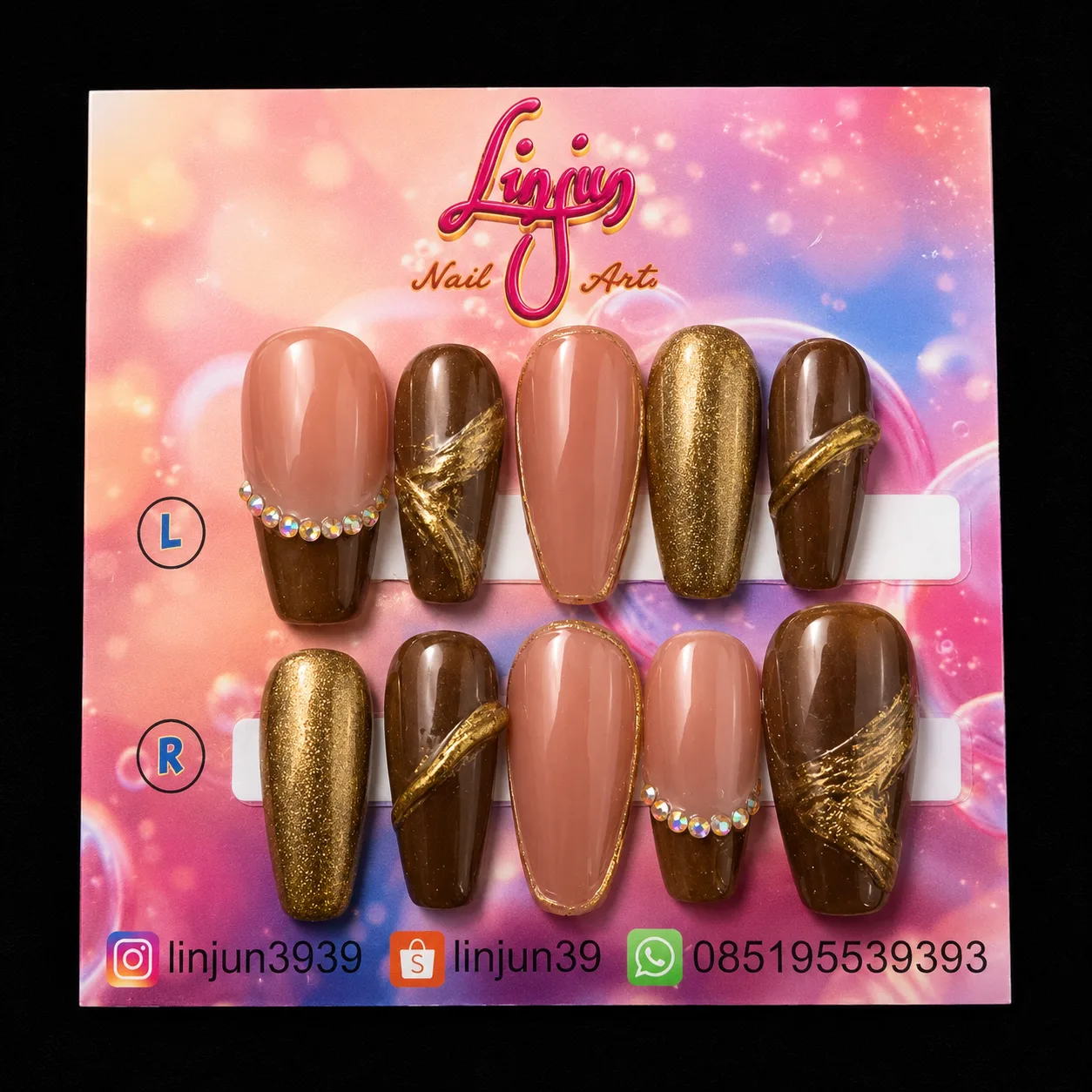 LJ 0034 - ( Elegant Brown & Gold )  =  Rp 30.000