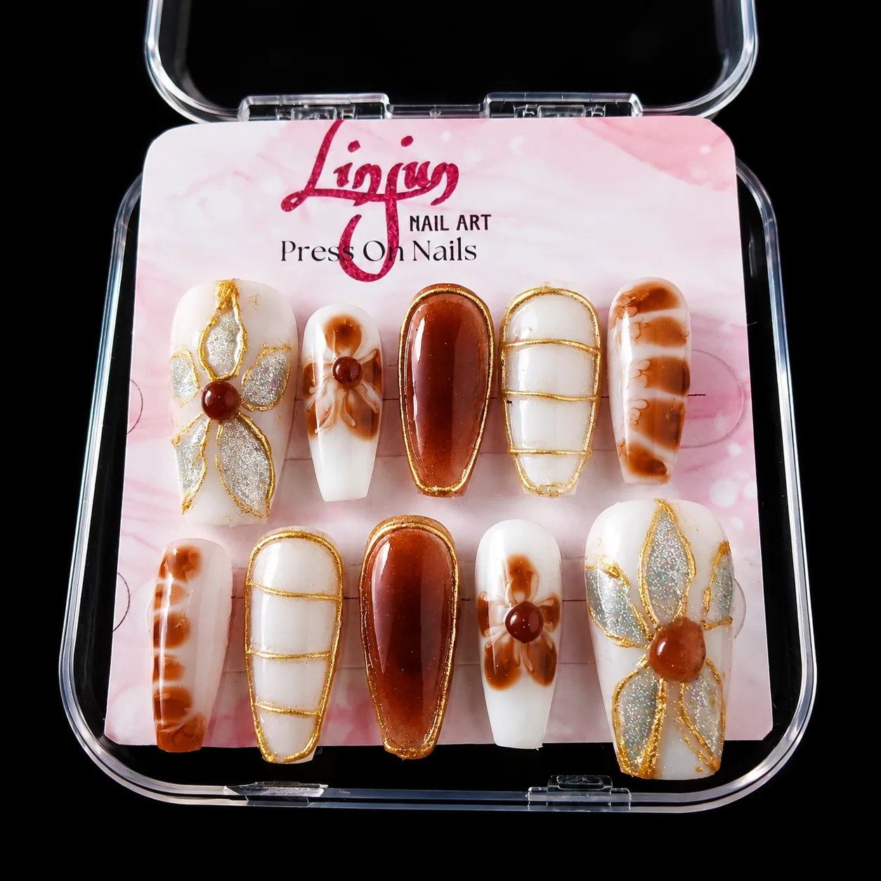 LJ 0035 - ( Brown Latte Blossom )  =  Rp 30.000