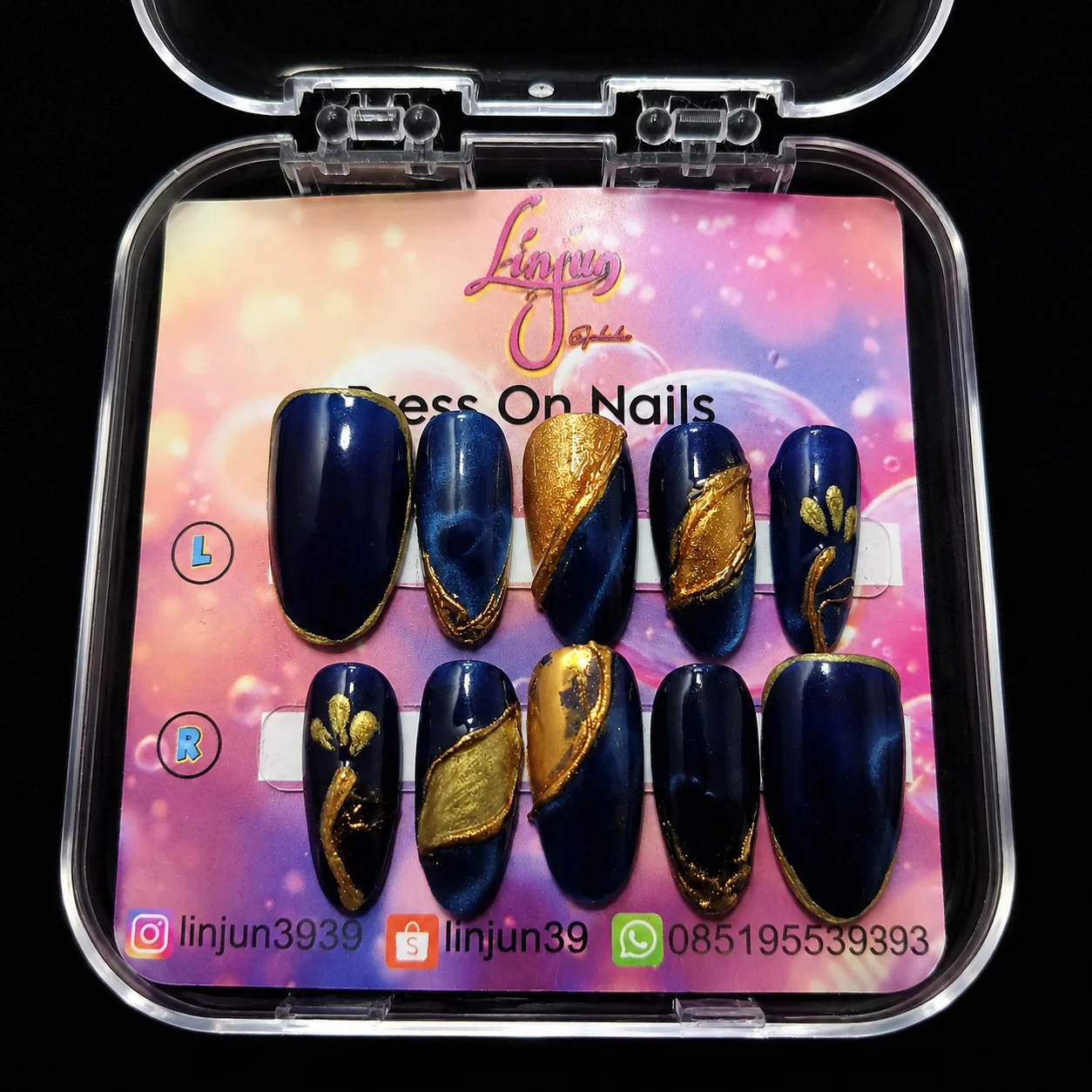 LJ 0037 - ( Navy Blue Gold Luxury )  =  Rp 30.000