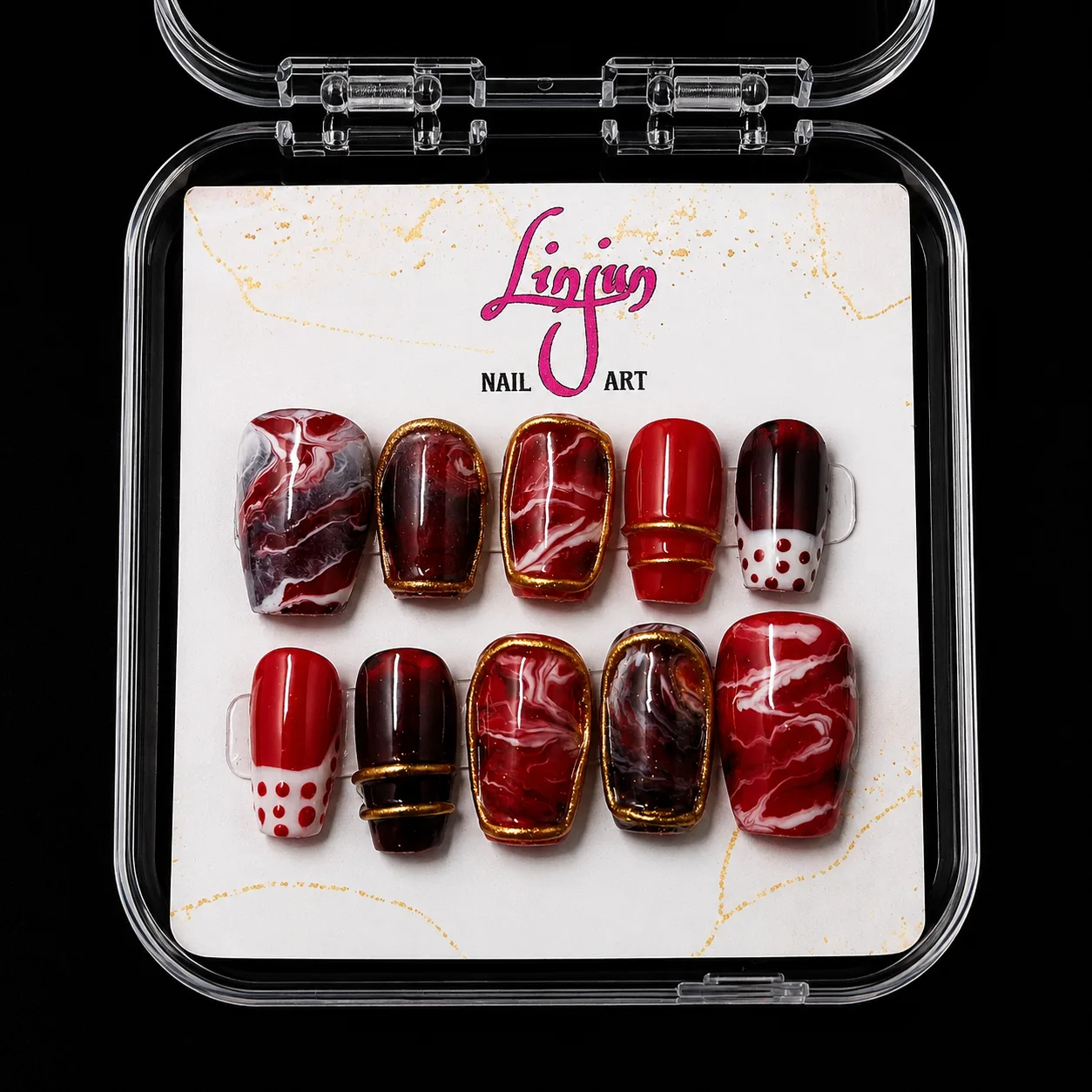 LJ 0040 - ( Red Marble Luxury )  =  Rp 30.000