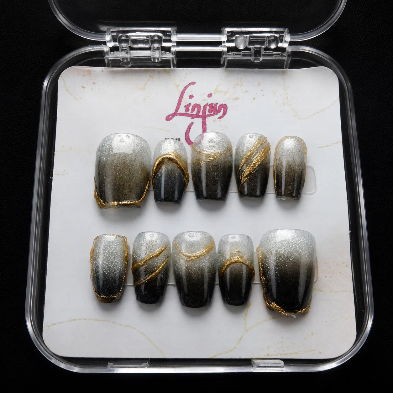 LJ 0041 - ( Black Silver Gold Elegance )  =  Rp 30.000