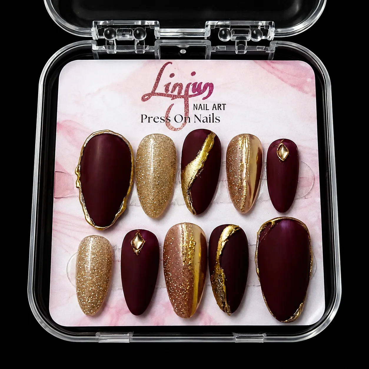 LJ 0043 - ( Burgundy Gold Elegance )  =  Rp 30.000