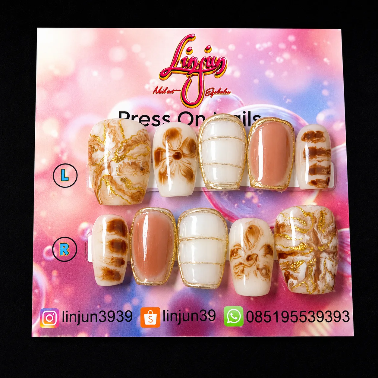 LJ 0044 - ( Marble Brown Gold )  =  Rp 30.000