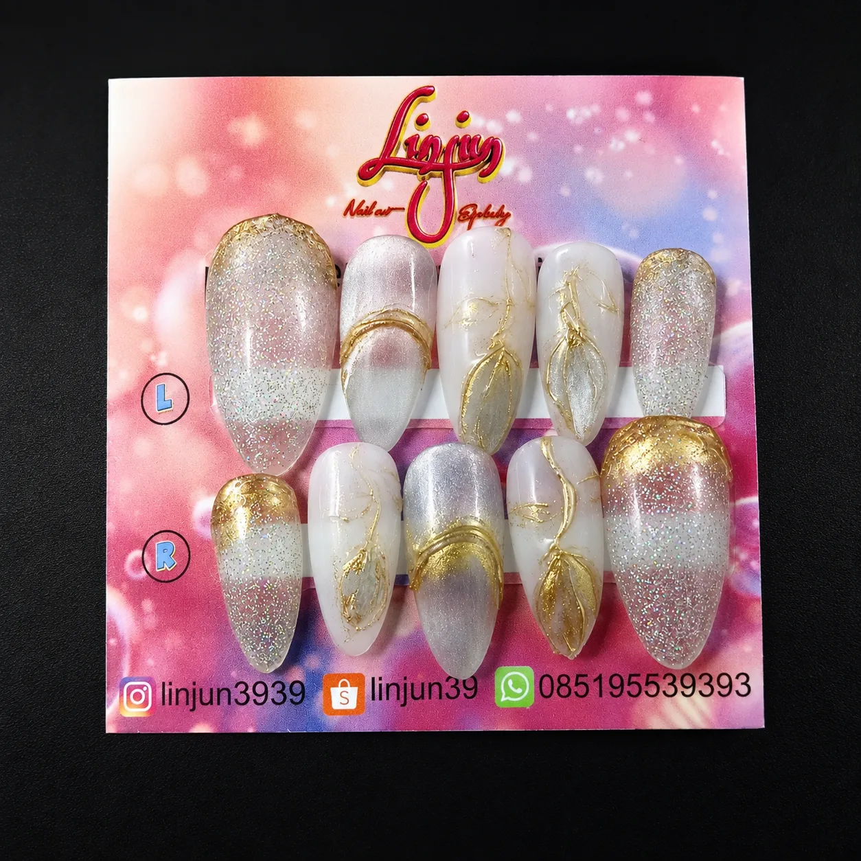 LJ 0045 - ( Elegant Gold Glitter Marble )  =  Rp 30.000