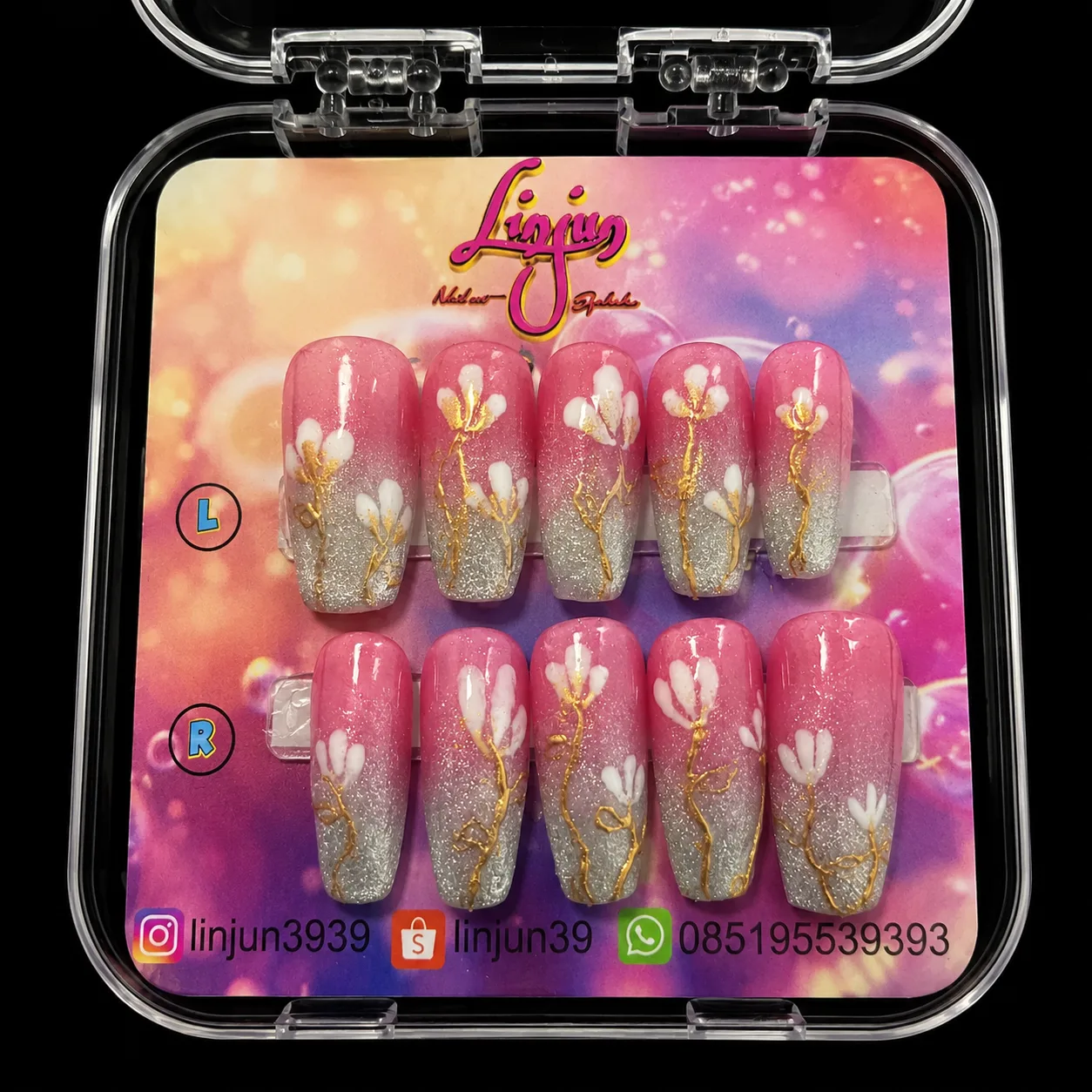 LJ 0046 - ( Pink Blossom Glitter )  =  Rp 30.000