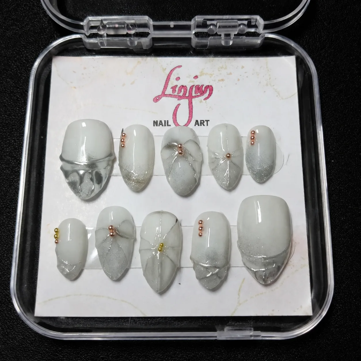 LJ 0057 - ( White Silver Pearl Elegance )  =  Rp 30.000